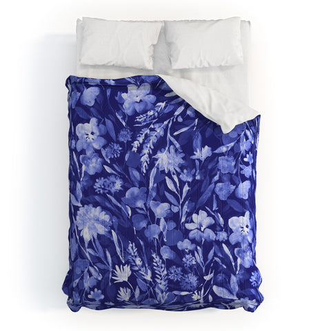 Jacqueline Maldonado Upside Floral Navy Blue Comforter