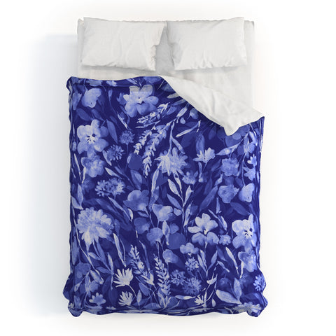 Jacqueline Maldonado Upside Floral Navy Blue Duvet Cover