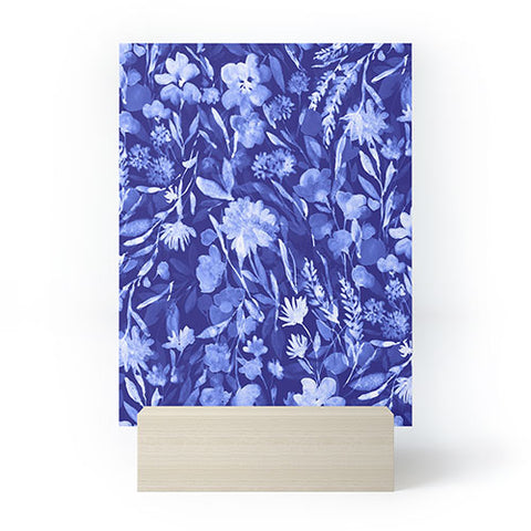 Jacqueline Maldonado Upside Floral Navy Blue Mini Art Print