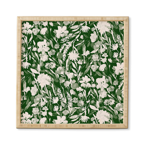 Jacqueline Maldonado Upside Floral Winter Green Framed Wall Art