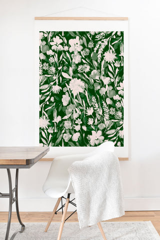 Jacqueline Maldonado Upside Floral Winter Green Art Print And Hanger