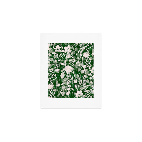 Jacqueline Maldonado Upside Floral Winter Green Art Print