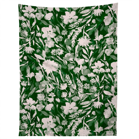 Jacqueline Maldonado Upside Floral Winter Green Tapestry