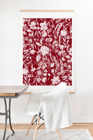 Jacqueline Maldonado Upside Floral Winter Red Art Print And Hanger