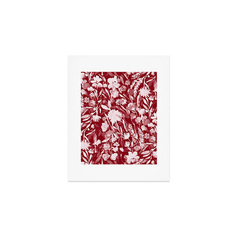 Jacqueline Maldonado Upside Floral Winter Red Art Print