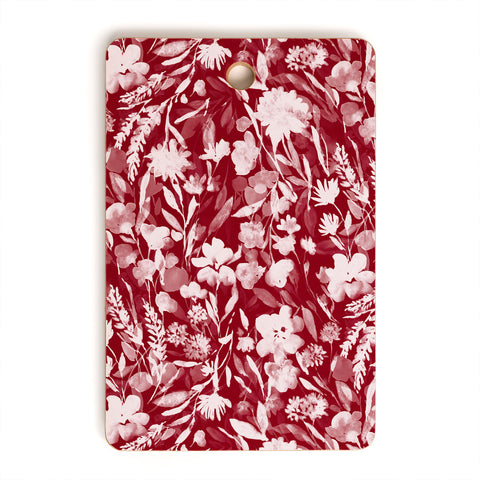 Jacqueline Maldonado Upside Floral Winter Red Cutting Board Rectangle