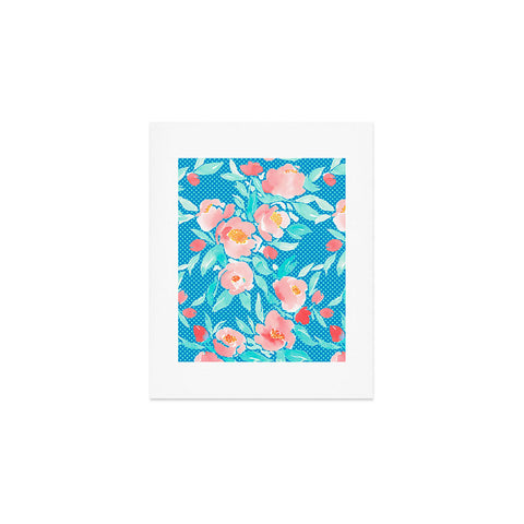Jacqueline Maldonado Watercolor Floral Dot Aqua Art Print