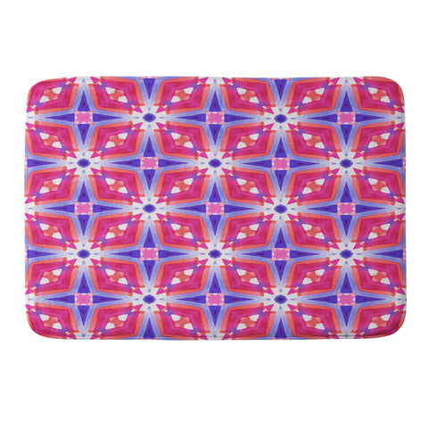 Jacqueline Maldonado Watercolor Geometry Mod Pink Memory Foam Bath Mat
