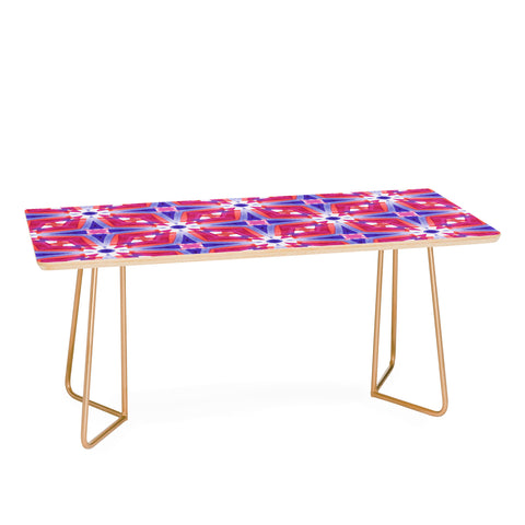 Jacqueline Maldonado Watercolor Geometry Mod Pink Coffee Table