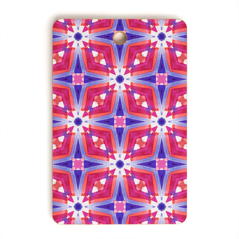 Jacqueline Maldonado Watercolor Geometry Mod Pink Cutting Board Rectangle