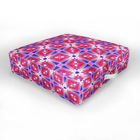Jacqueline Maldonado Watercolor Geometry Mod Pink Outdoor Floor Cushion