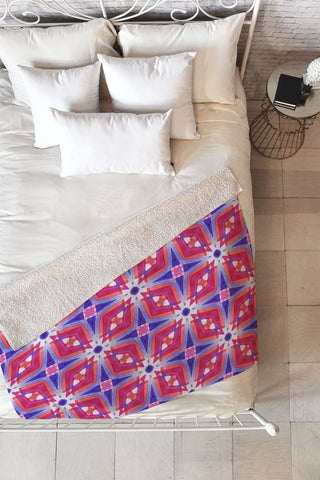 Jacqueline Maldonado Watercolor Geometry Mod Pink Fleece Throw Blanket
