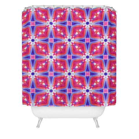 Jacqueline Maldonado Watercolor Geometry Mod Pink Shower Curtain