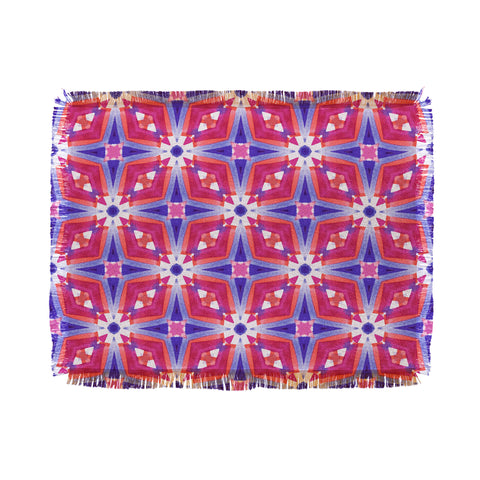 Jacqueline Maldonado Watercolor Geometry Mod Pink Throw Blanket