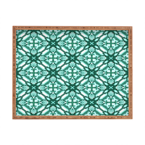Jacqueline Maldonado Watercolor Green Tile 1 Rectangular Tray