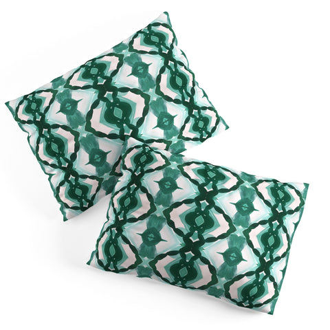 Jacqueline Maldonado Watercolor Green Tile 3 Pillow Shams