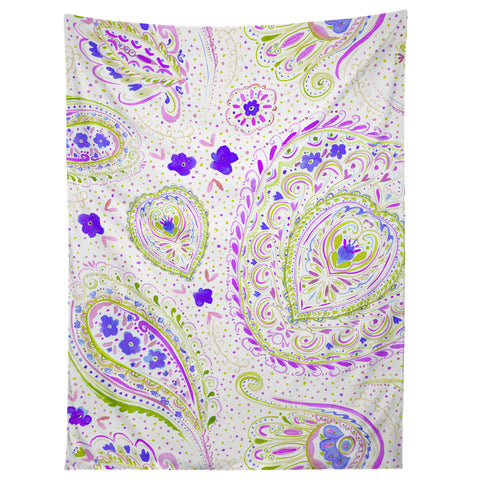 Jacqueline Maldonado Watercolor Paisley Purple Tapestry