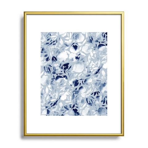 Jacqueline Maldonado Watercolor Papercut Blue Metal Framed Art Print