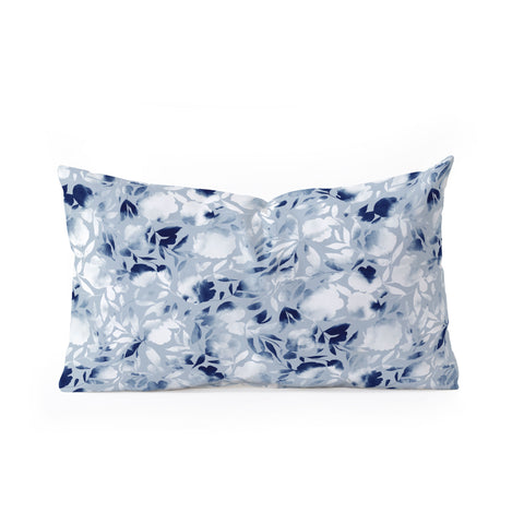 Jacqueline Maldonado Watercolor Papercut Blue Oblong Throw Pillow