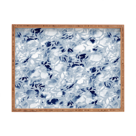 Jacqueline Maldonado Watercolor Papercut Blue Rectangular Tray
