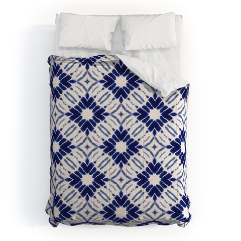Jacqueline Maldonado Watercolor Shibori Blue Comforter