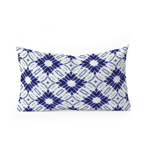 Jacqueline Maldonado Watercolor Shibori Blue Oblong Throw Pillow