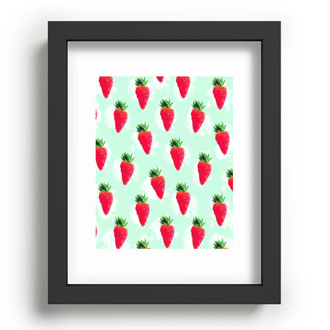 Jacqueline Maldonado Watercolor Strawberries Recessed Framing Rectangle
