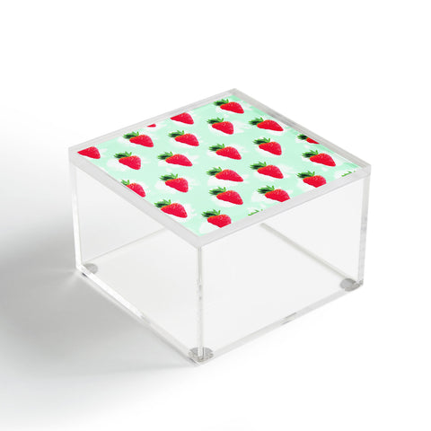 Jacqueline Maldonado Watercolor Strawberries Acrylic Box