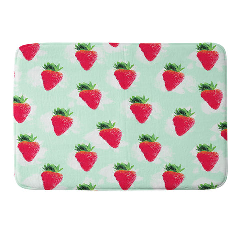 Jacqueline Maldonado Watercolor Strawberries Memory Foam Bath Mat