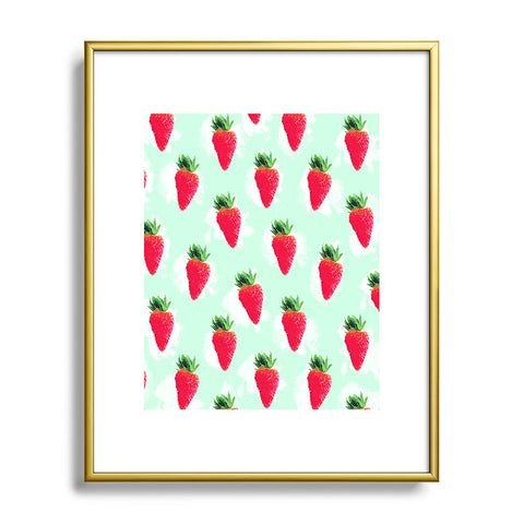 Jacqueline Maldonado Watercolor Strawberries Metal Framed Art Print