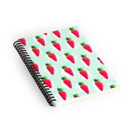 Jacqueline Maldonado Watercolor Strawberries Spiral Notebook