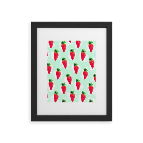 Jacqueline Maldonado Watercolor Strawberries Framed Art Print