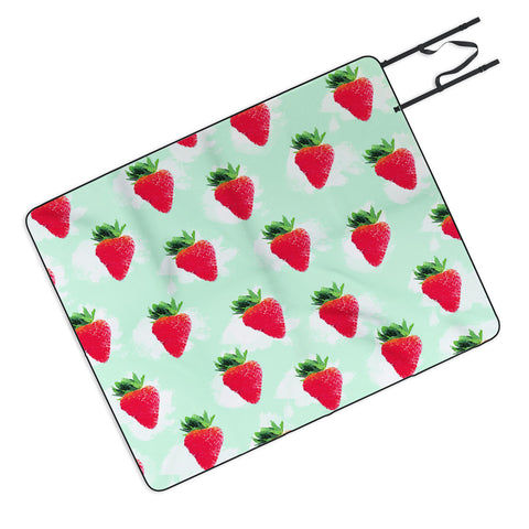 Jacqueline Maldonado Watercolor Strawberries Picnic Blanket
