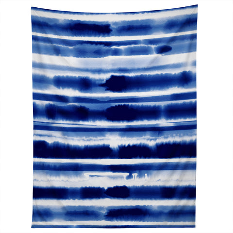 Jacqueline Maldonado Watercolor Stripes Cobalt Tapestry