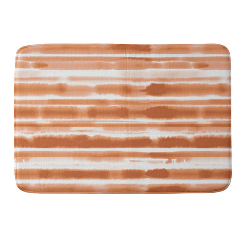 Jacqueline Maldonado Watercolor Stripes Orange Memory Foam Bath Mat