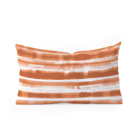 Jacqueline Maldonado Watercolor Stripes Orange Oblong Throw Pillow