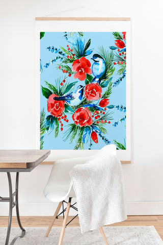 Jacqueline Maldonado Winter Birds Light Blue Art Print And Hanger