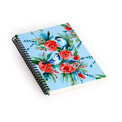 Jacqueline Maldonado Winter Birds Light Blue Spiral Notebook
