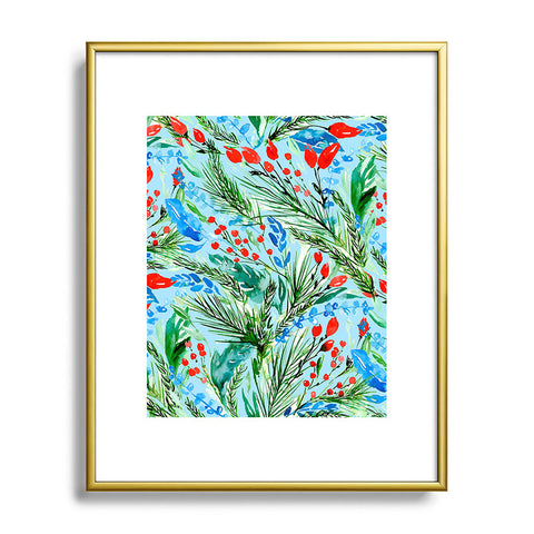 Jacqueline Maldonado Winter Floral Light Blue Metal Framed Art Print