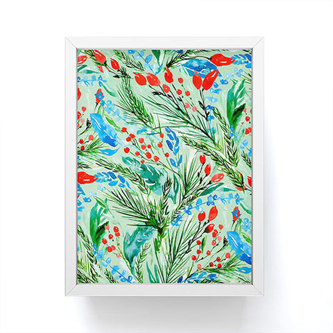 Jacqueline Maldonado Winter Floral Light Green Framed Mini Art Print