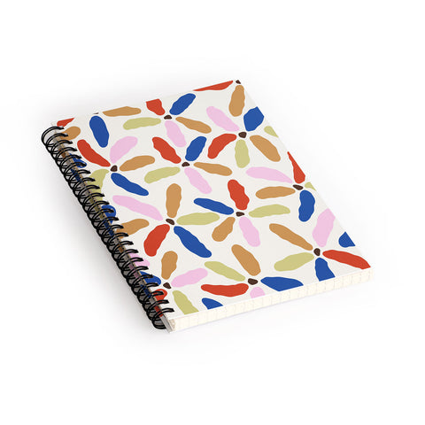 Jae Polgar Abstract Floral Light Spiral Notebook