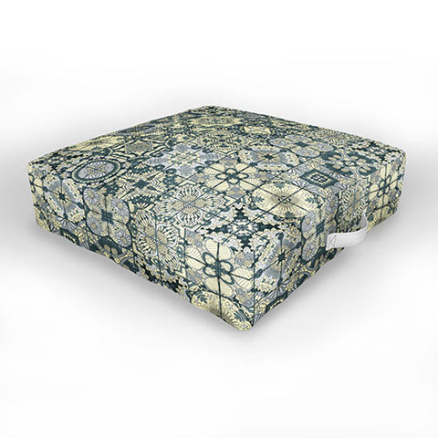Jenean Morrison Antiquely Blue Outdoor Floor Cushion