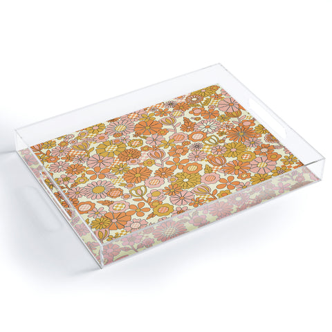 Jenean Morrison Checkered Past in Coral Acrylic Tray