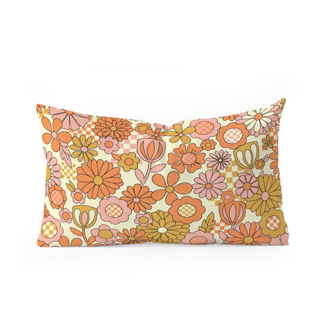 Jenean Morrison Checkered Past in Coral Oblong Throw Pillow