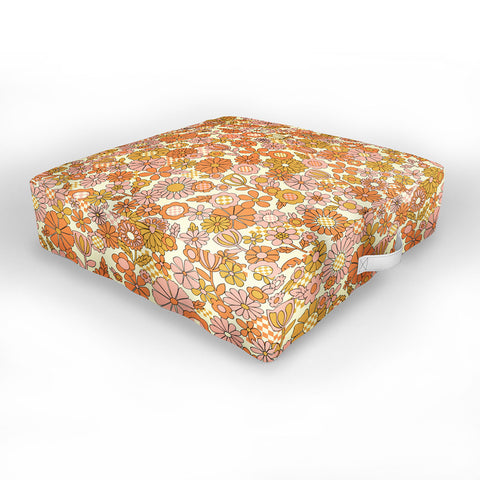 Jenean Morrison Checkered Past in Coral Outdoor Floor Cushion