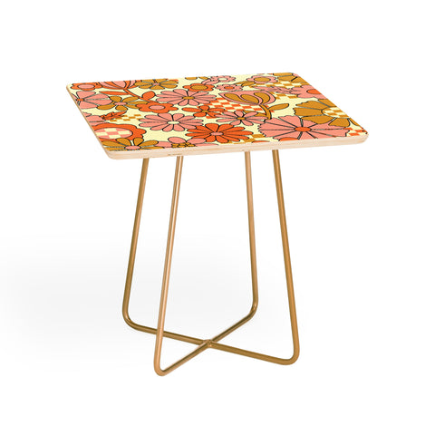 Jenean Morrison Checkered Past in Coral Side Table