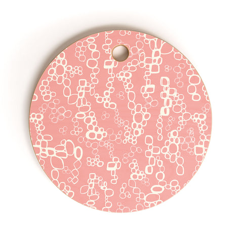 Jenean Morrison Circular Logic Pink Cutting Board Round