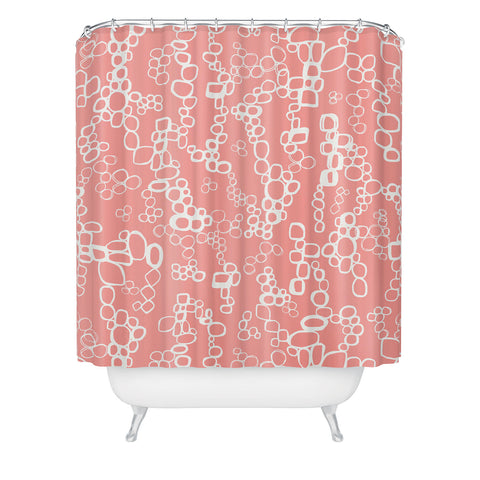 Jenean Morrison Circular Logic Pink Shower Curtain