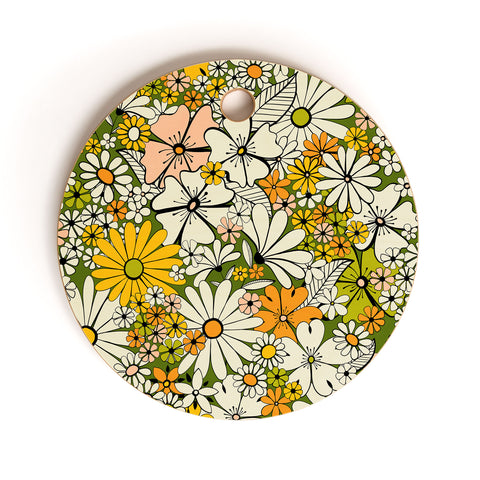 Jenean Morrison Counting Flowers in the 1960s Cutting Board Round