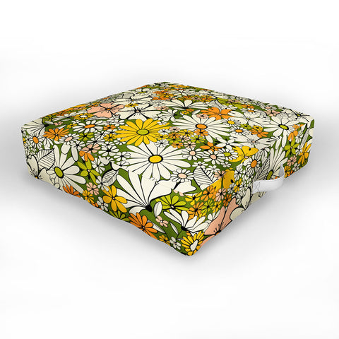 Jenean Morrison Counting Flowers in the 1960s Outdoor Floor Cushion